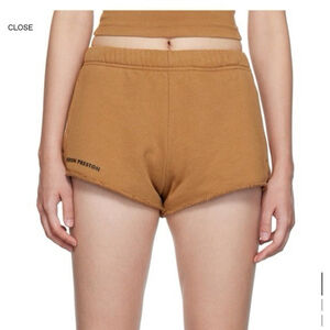 Heron Preston Brown 'Heron Preston' Organic French Terry Mini Shorts Size Small